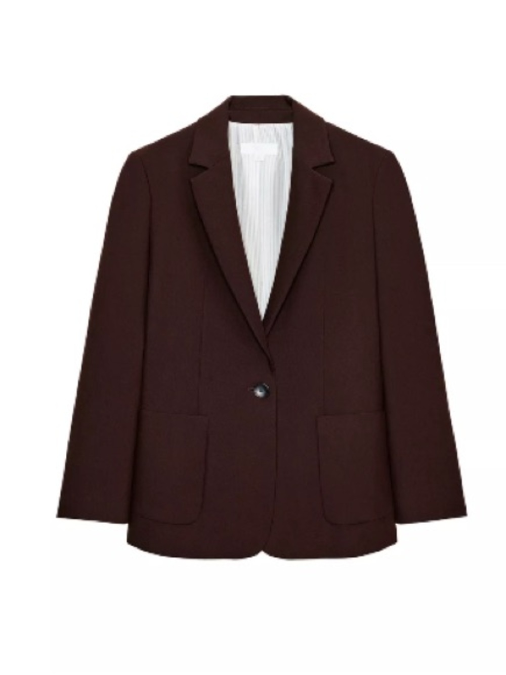 Classic Single-Button Women's Blazer in Dark Brown